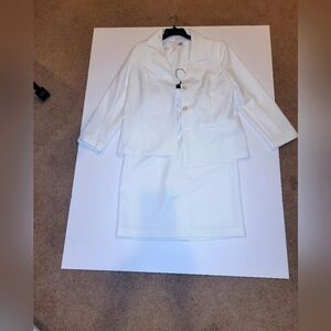 Alfred Dunner White Blazer and Skirt Set
